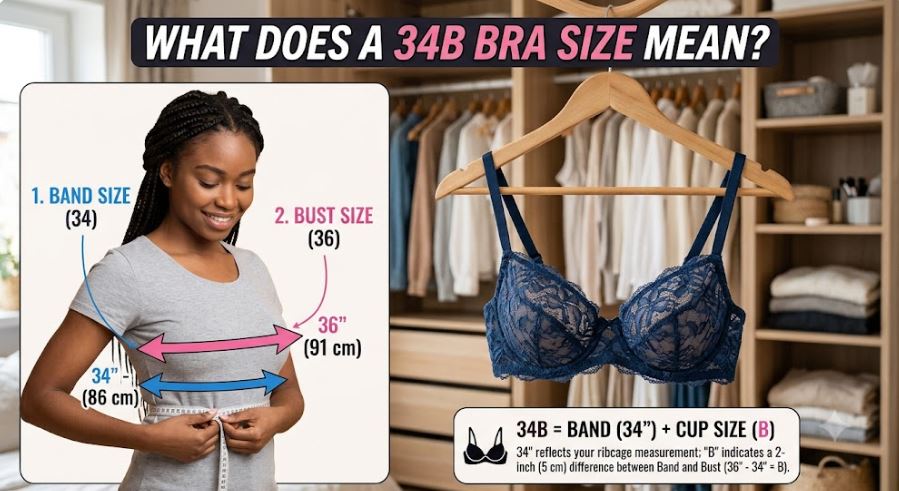 34B Bra Size Guide and Measurements